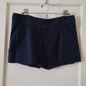 Alice & Olivia Navy Pinstripe Shorts